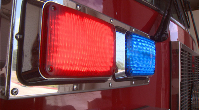 FILE Fire truck lights red blue emergency