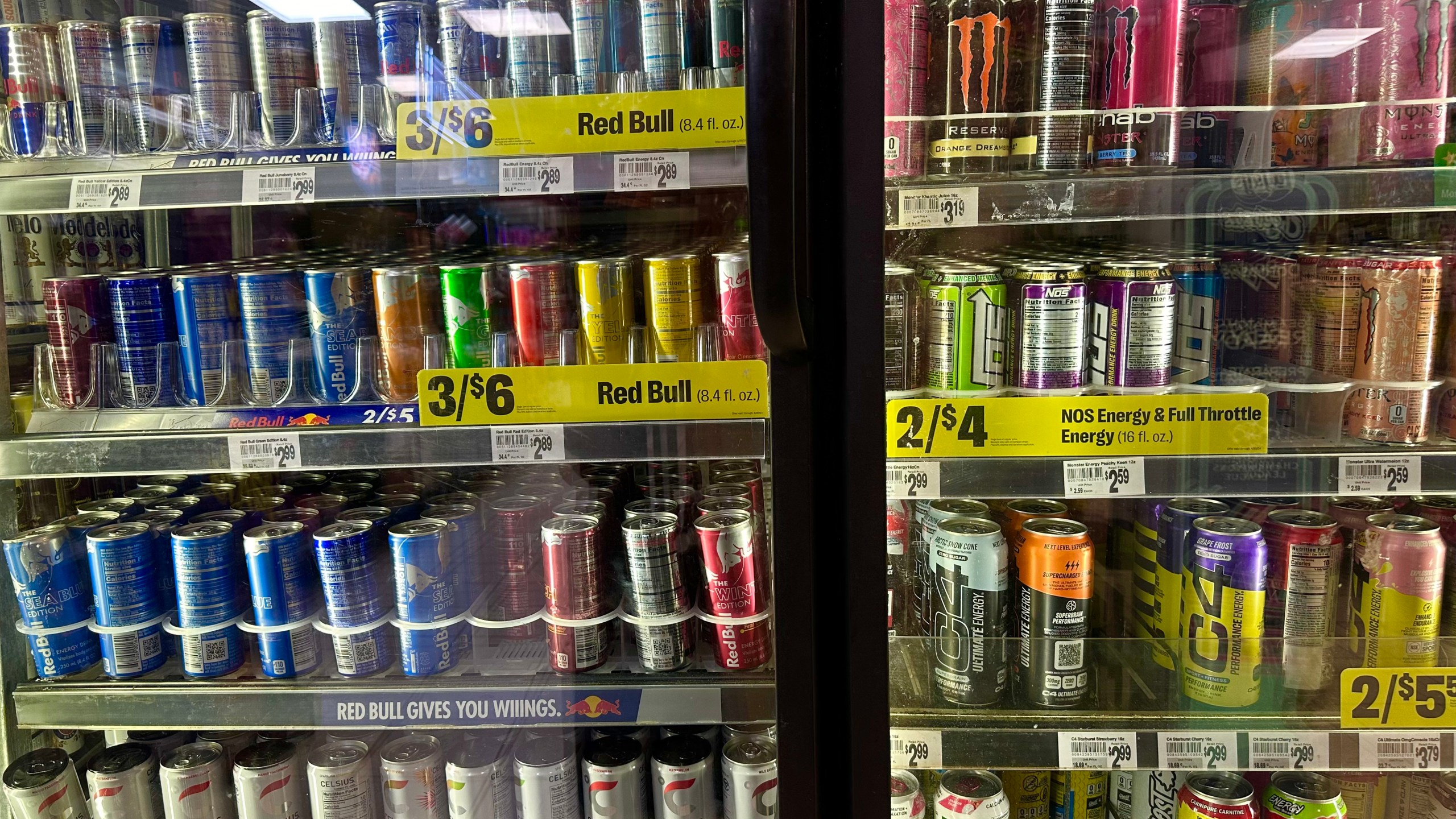 Energy drinks in a convenience store. (KXAN Photo/Jasmine Palacios)